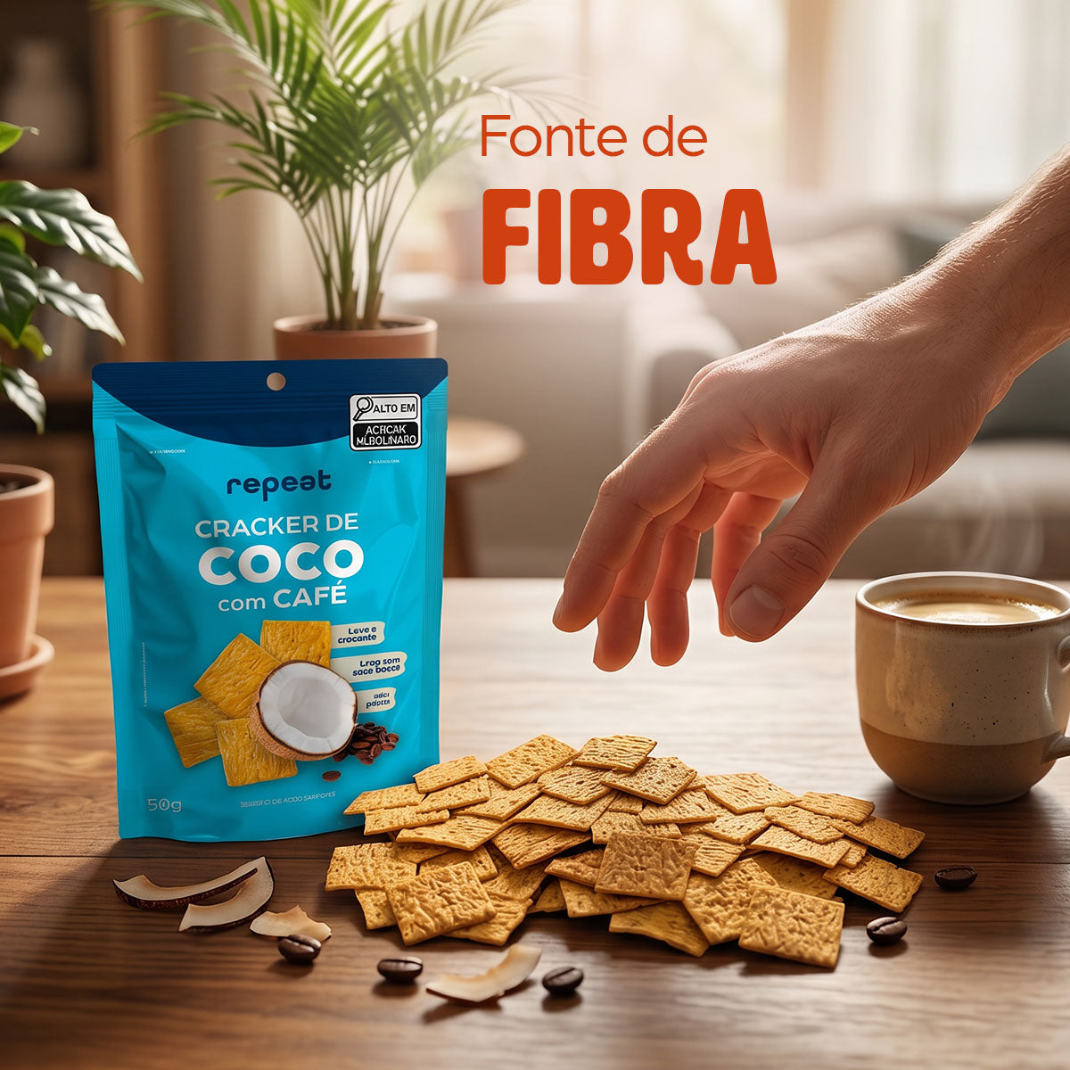 Cracker De Coco Com Café