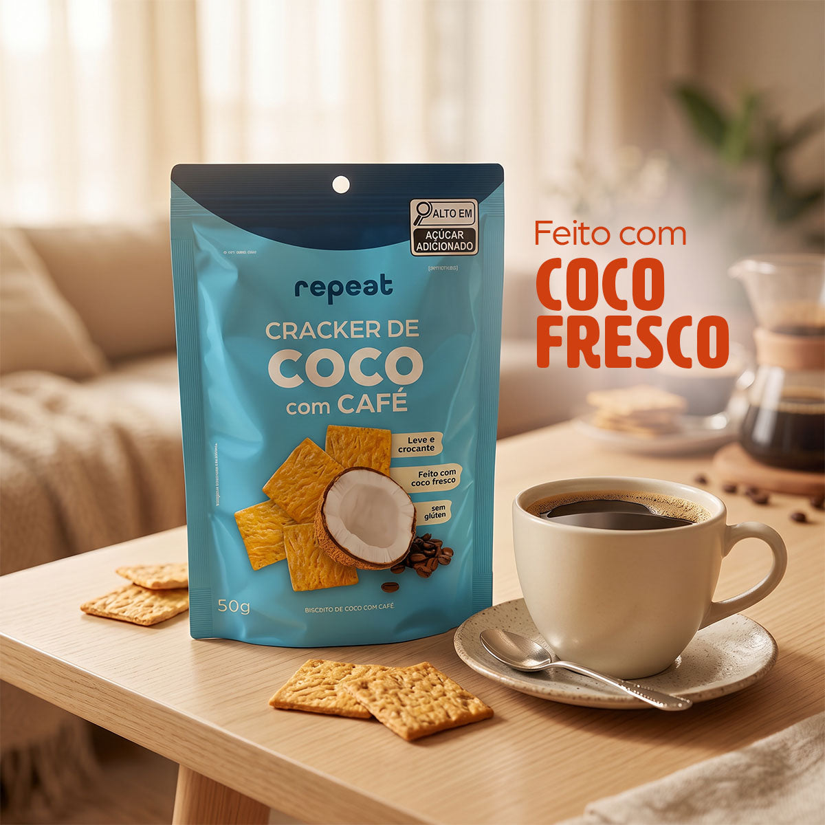 Cracker De Coco Com Café