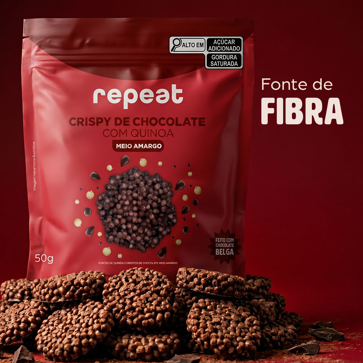 Crispy de Chocolate com Quinoa, Meio Amargo