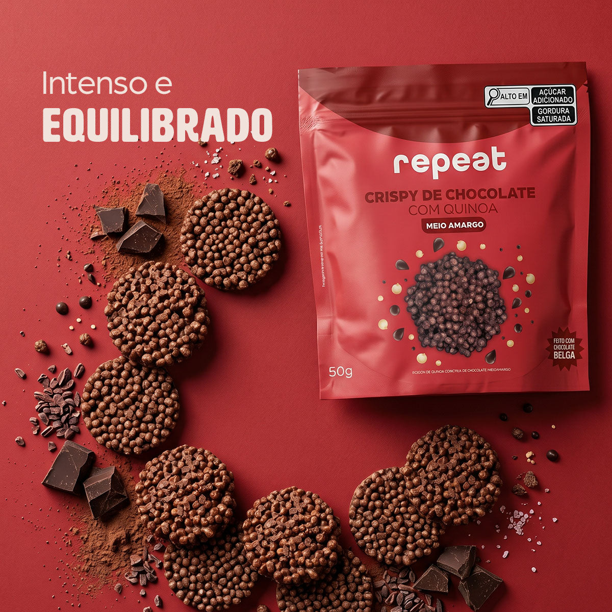 Crispy de Chocolate com Quinoa, Meio Amargo