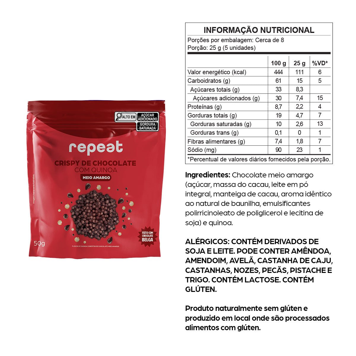 Crispy de Chocolate com Quinoa, Meio Amargo