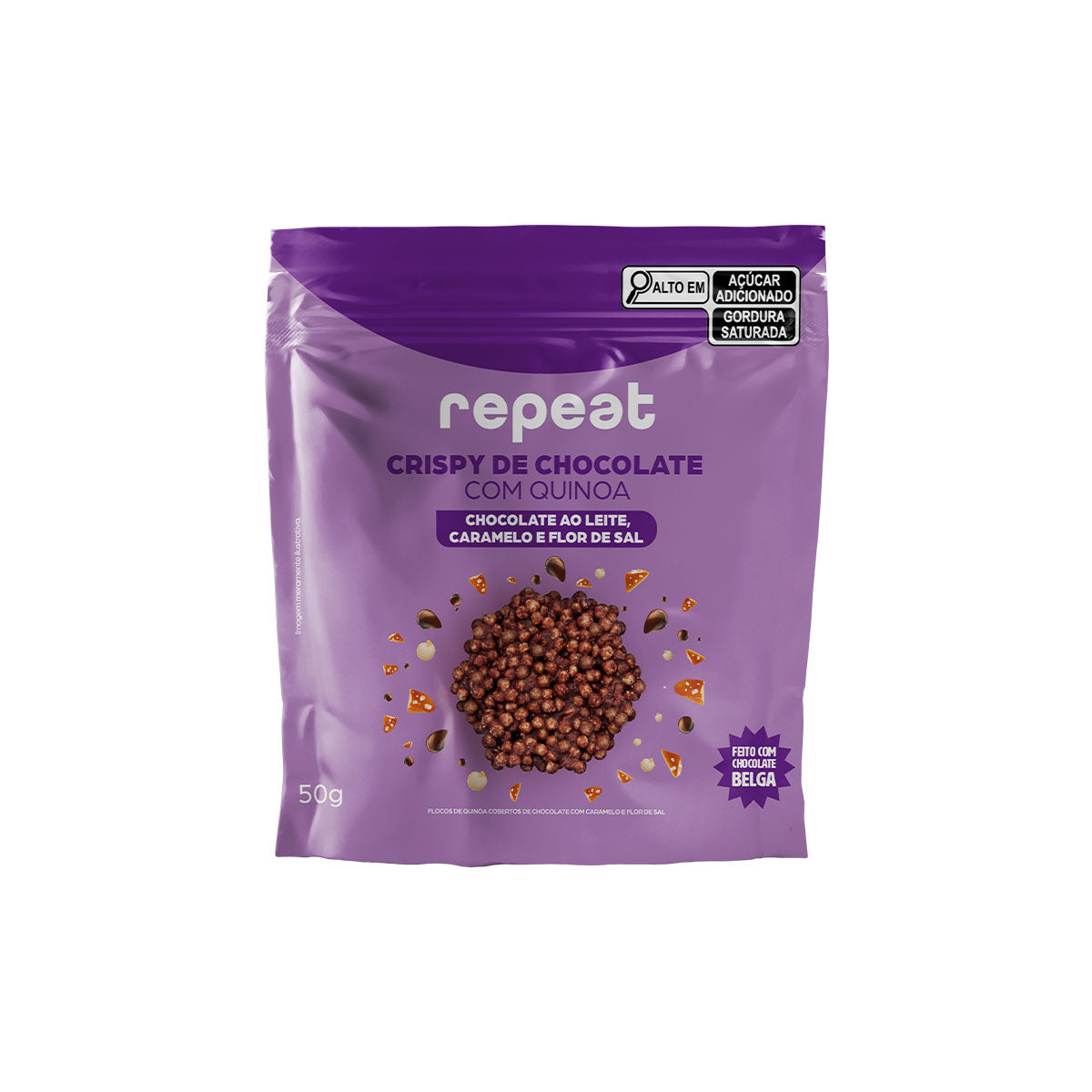 Crispy de Chocolate com Quinoa, Caramelo e Flor Sal