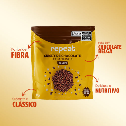 Crispy de quinoa com chocolate ao leite