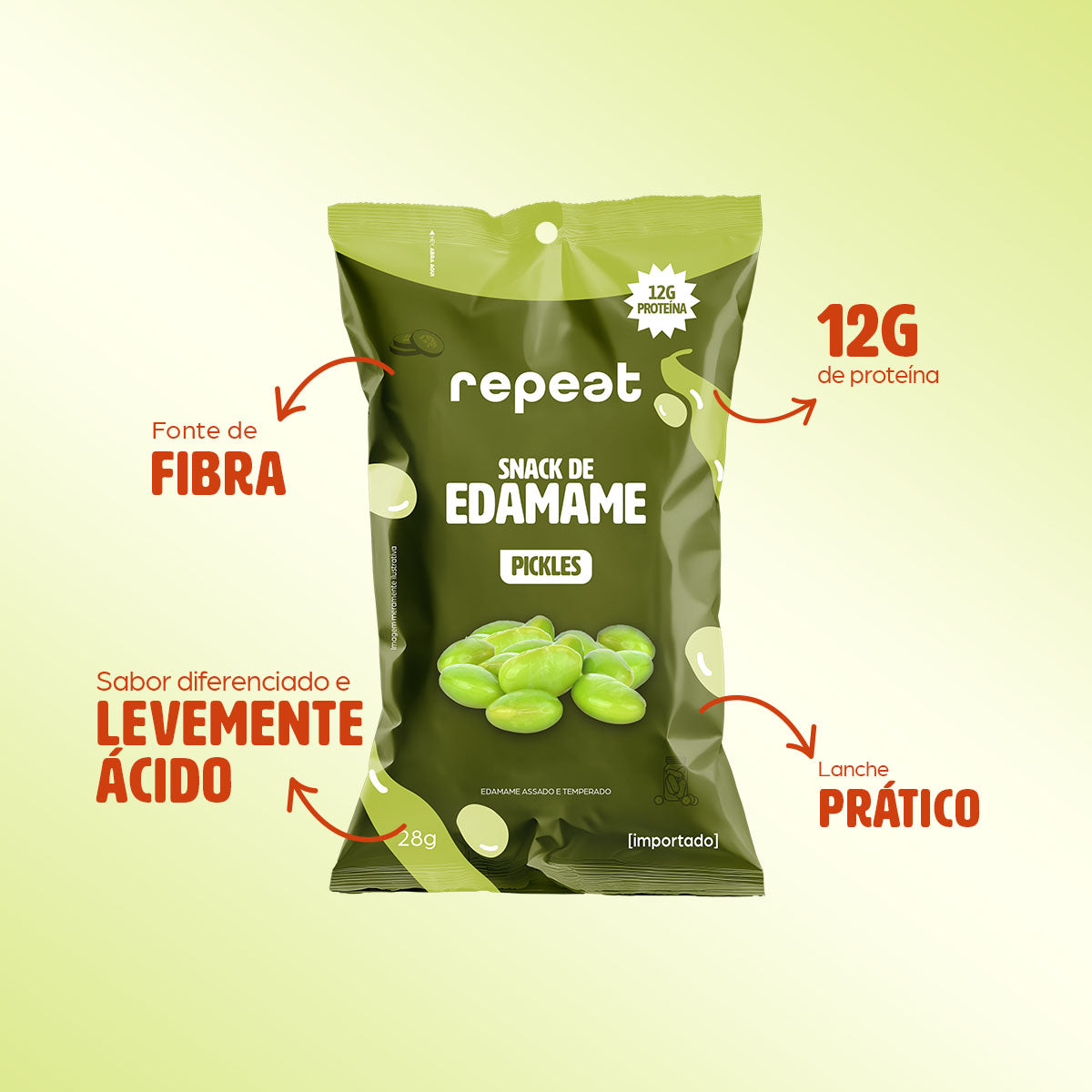 Kit 12 Snacks De Edamame Pickles