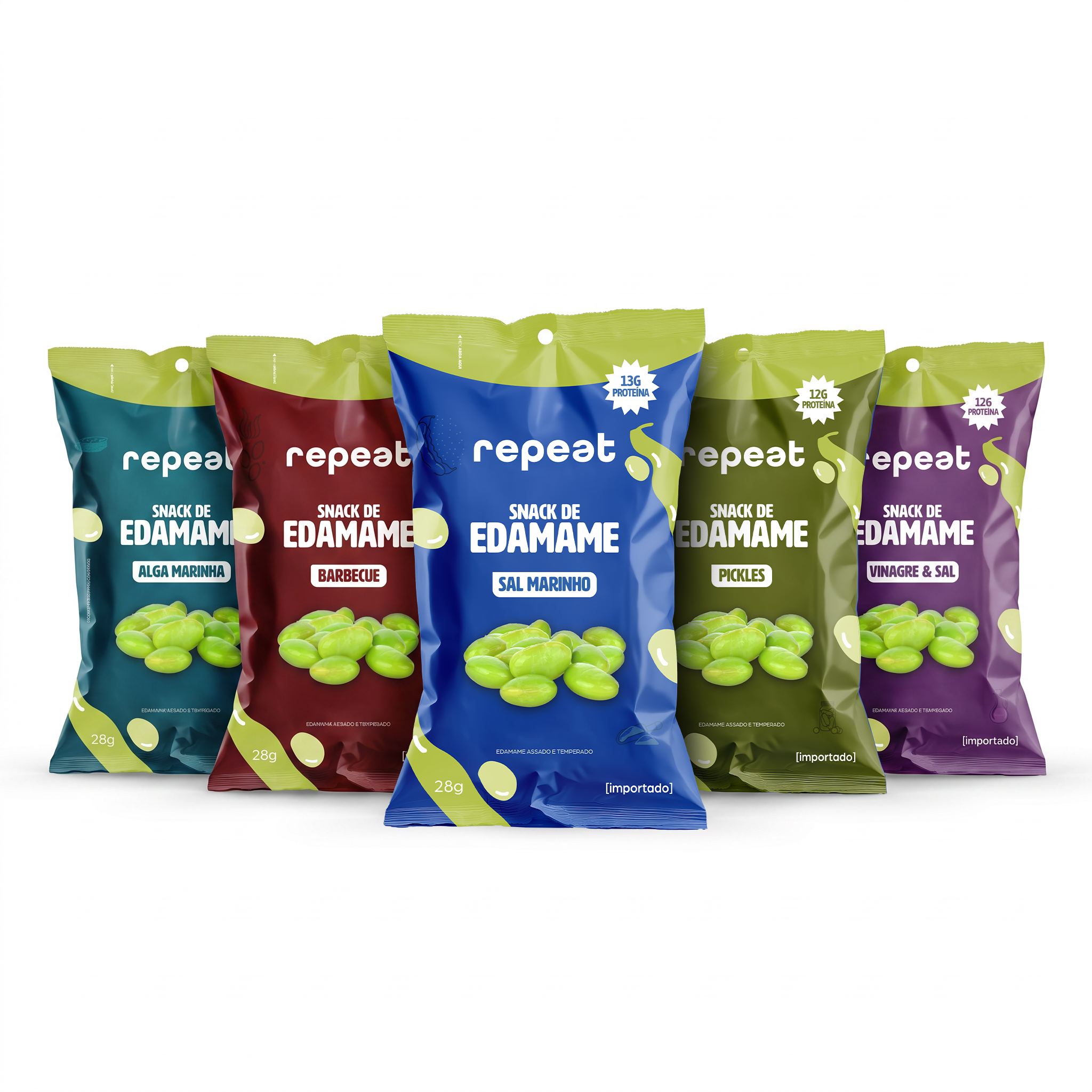 Combo 5 Sabores Snacks de Edamame Proteico