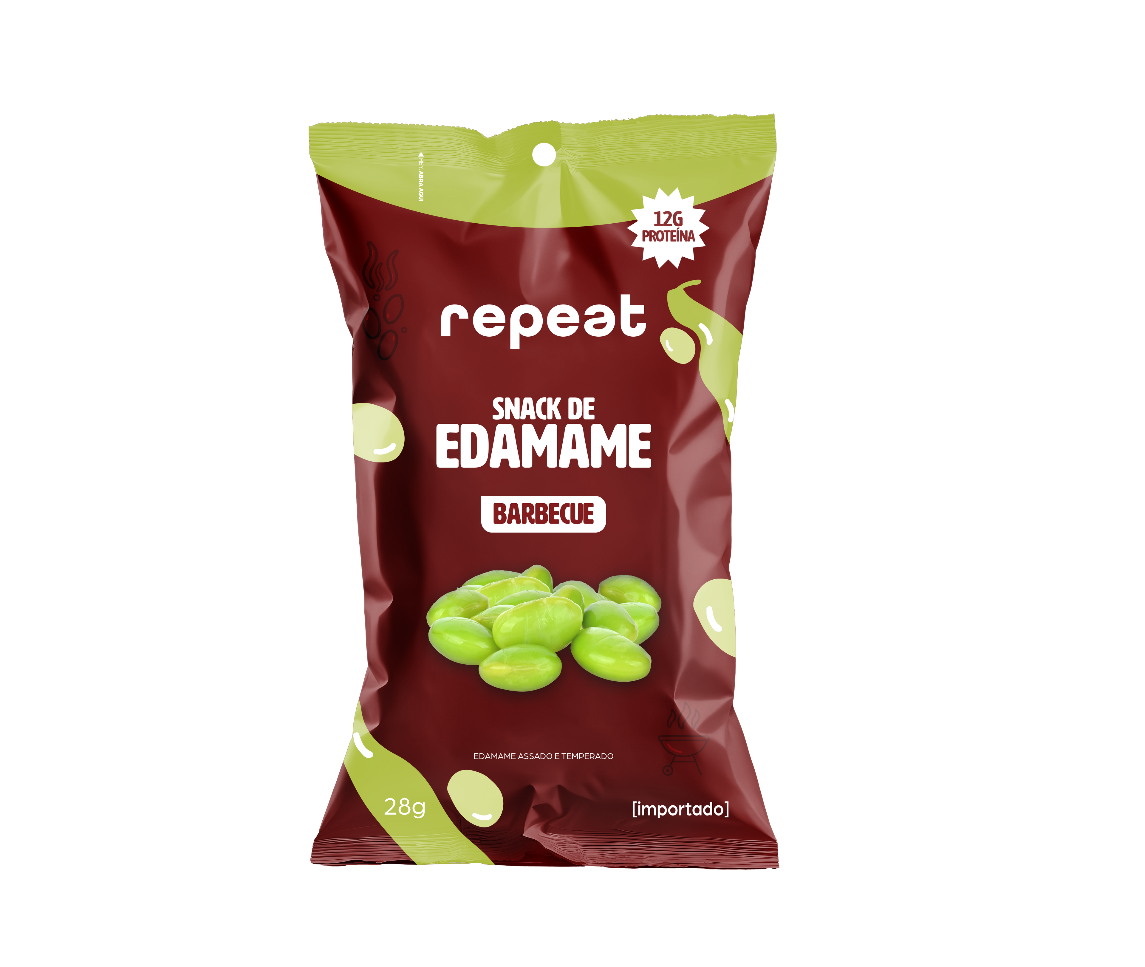 Kit 12 Snacks De Edamame Barbecue